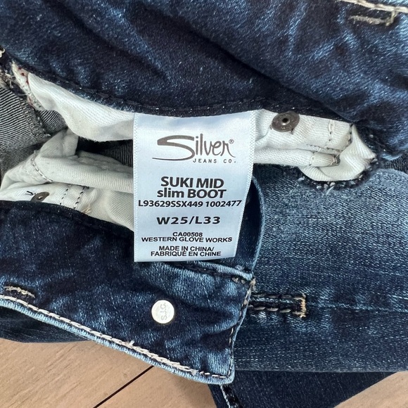 Silver Jeans Dark Blue Suki Mid Slim Boot Leg Women's Jeans - Picture 4 of 4